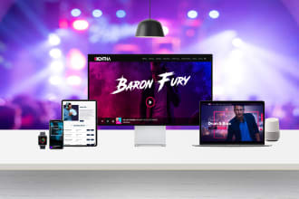 design a music website for musician artist producer radio podcast dj studio band