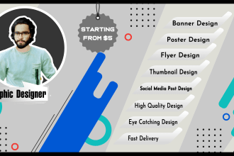 design banner, poster, flyer, thumbnail and social media posts