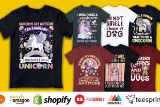 do custom pet animal unicorn merch tshirt merchandise design