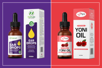 create an outstanding product label design with 3d mockup