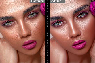 do face retouching and high beauty skin