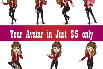 make your cartoonist avatar with different postures