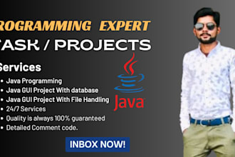 assist with java programming task , assignments and projects
