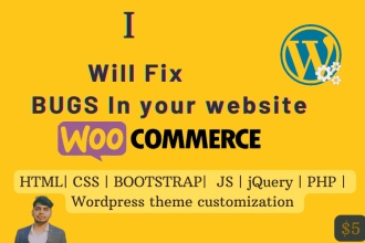 develop or fix wordpress plugins, design and woocommerce website