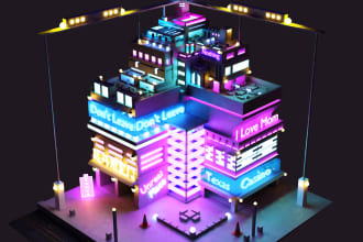 create isometric 3d art