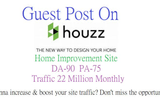 write and publish a home improvement guest post on houzz