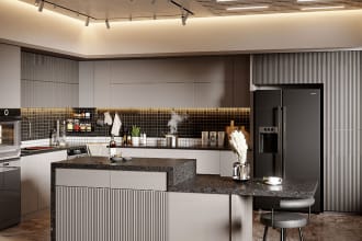 3d design kitchen and interior rendering using 3ds max