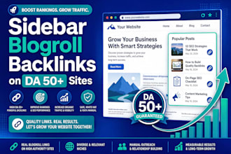 150 homepage sidebar blogroll backlinks on da 50 plus