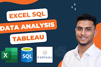 do any excel sql tableau task or assignment