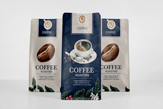 create pouch design, myler bag, food packaging design with 3d mockup