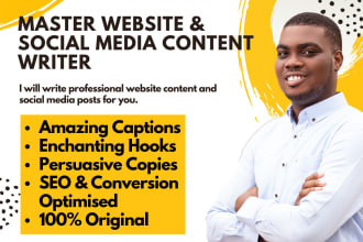 write SEO website content, social media content, emails, bio