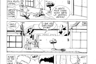 create a comic manga page, based on your script