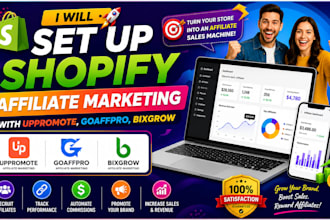 setup affiliate marketing shopify store uppromote biggrow referrly goaffpro