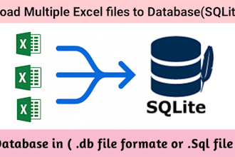 convert multiple excel files into sqlite database db file or sql file