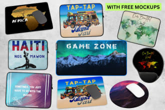 create designs for laptop sleeves, and mouse pads
