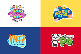 design colorful kids logo for youtube children channel