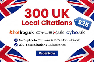 do 300 UK local citations and business directories for SEO