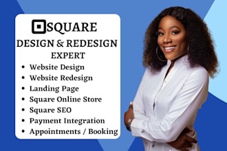 square online store, square website design and redesign squarespace landing page