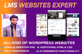 design wordpress lms website and learn dash lms