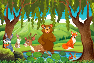 create children story book illustration and children story book illustration