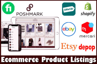 do manual product listing on poshmark, mercari, shopify, ebay, depop