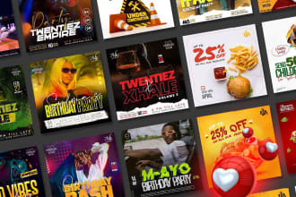 design creative social media posts, web banner ads