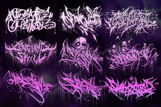 design phonk, graffiti, nu metal, trap metal and death metal band logo