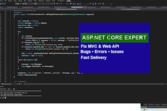 fix asp dot net core, mvc and web API bugs, errors, issues