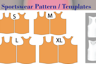 create sewing pattern or template for sewing or sublimation