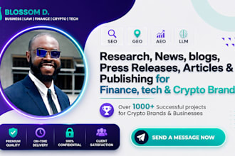 write finance, blockchain content, crypto news, web3, ai, optimize, publish