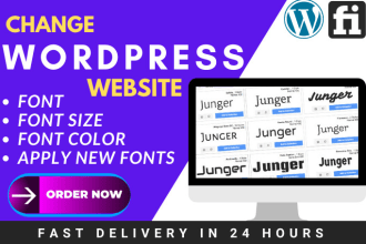 edit wordpress font change font size color style