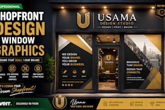 modern creative shopfront or storefront window graphics