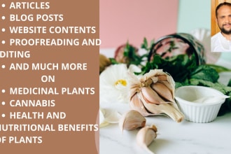 write articles or blogs on medicinal plants and herbs