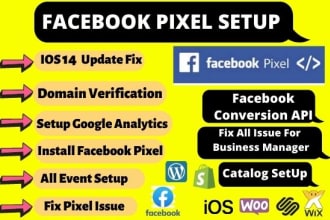 fix your facebook pixel any issue and domain issue for ios 14 update