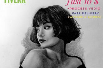 draw realistic pencil portrait sketches with timelapse video