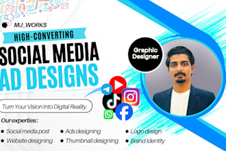 be your social media posts designer and manger for ads