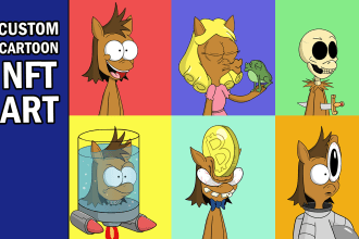 draw a custom cartoon avatar for nft art collection