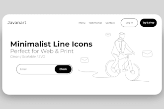 design minimalist line art icons for your website or brochure