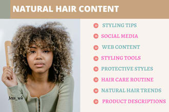 write natural hair care, beauty, tips, and lifestyle content