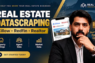 scrape zillow redfin realtor data using python and javascript