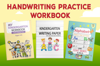 create children handwriting letter tracing workbook for KDP business