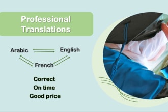 professionally translate english, french, and arabic