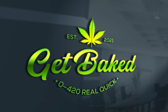 design cannabis, weed, hemp, marijuana and cbd oil logo