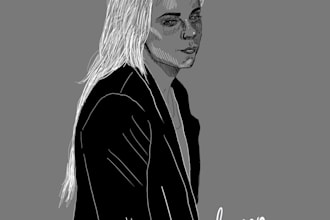 draw a line art portrait