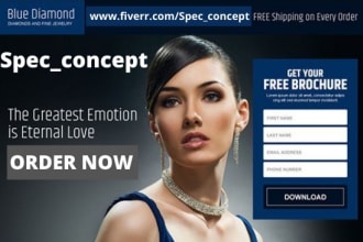 design an eyecatching jewelry landing page, clothing landing page