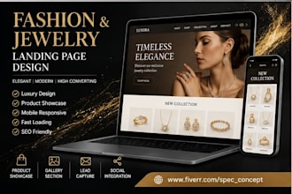 design a high converting fashion or jewelry landing page