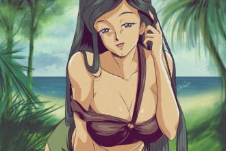 draw your character in 90s anime style