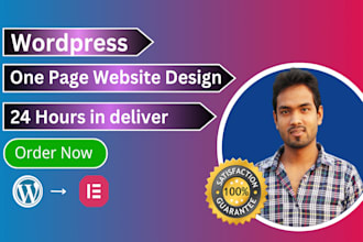 design awesome one page wordpress website in 24 hours