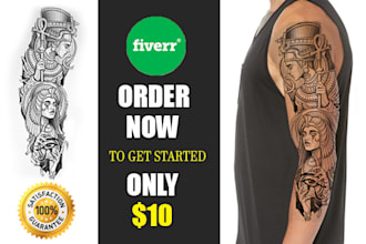 do create  custom tattoo design, tattoo sleeve