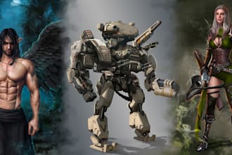 do professional game art, rpg character design and digital illustration